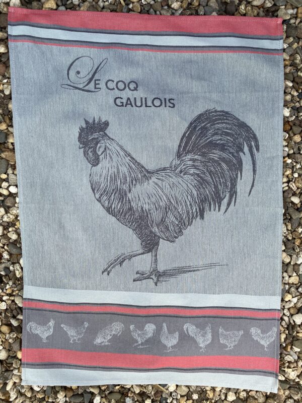 Theedoek Coq Gaulois grijs