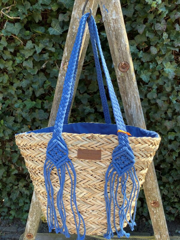 rieten tas blauw