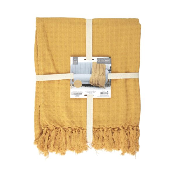 Plaid Wafel Oker - Afbeelding 3